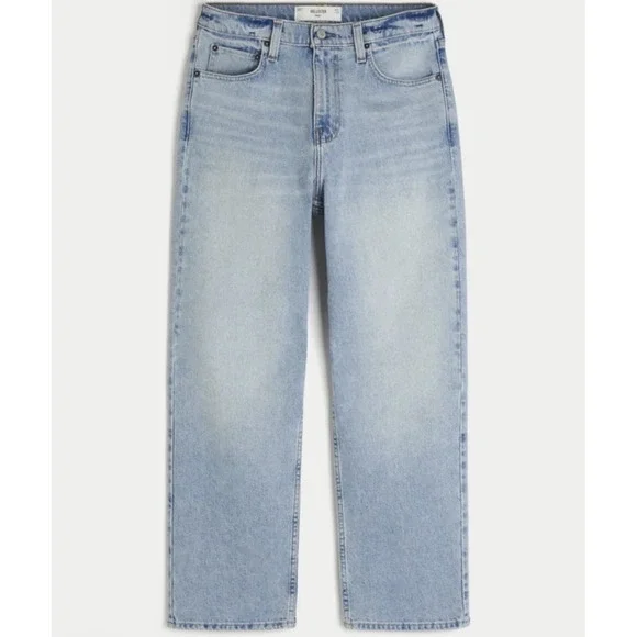 Hollister Baggy Wide-Leg Medium Wash Baggy Denim Jeans W30 L32 - Picture 1 of 5
